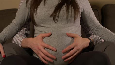 Couple Rubbing Pregnant Belly Headon While Stock Footage Video 100 Royalty Free 13446398