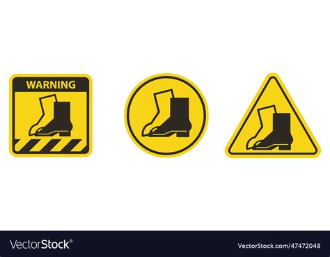 Symbol Wear Foot Protection Sign Isolate On White Vector Image