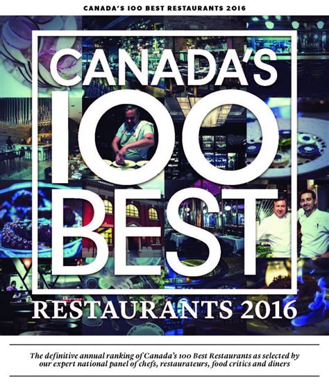 2016 Canadas 100 Best Restaurants Announced