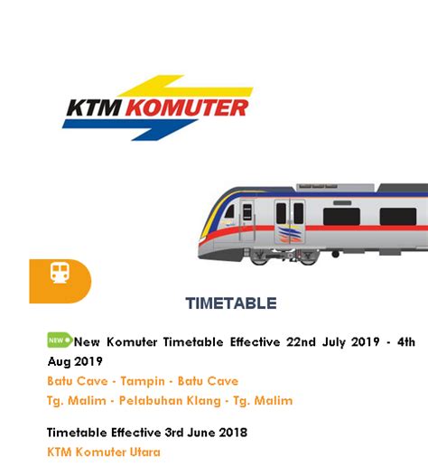 Ktm ets train timetable northbound route (jadual perjalanan ke utara) 2021. Jadual Sementara Perjalanan KTM Komuter Tanjung Malim ...