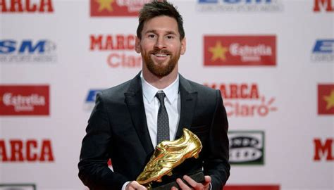barcelona forward lionel messi wins record 5th golden shoe award