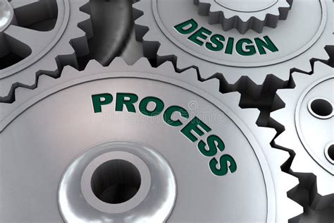 3d Render Of Cogwheel Gear Design Process Stock Illustration