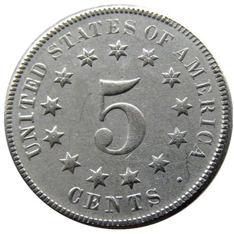 1 Pcs 1867 Shield Five Cents 75 Copper25 Nickel Copy Coins