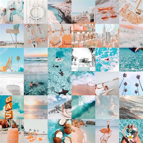 Beachy Aesthetic Photo Wall Collage Digital Download Etsy Ireland