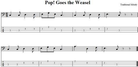 General guitar playing videos belong in other subreddits. Pop! Goes the Weasel: Bass Guitar Tab and Sheet Music