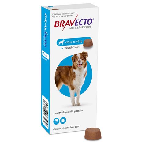 Bravecto Dog Flea Treatment Chewable Tablet For Large Dogs 20 40kg 3