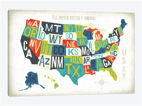 United States Map Art United States Poster Illustrated Usa Etsy Usa