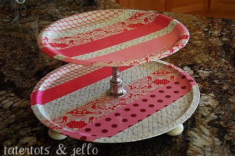 2 Tier Serving Trays Using Tin Trays From The Dollar Tree Diy Mod Podge