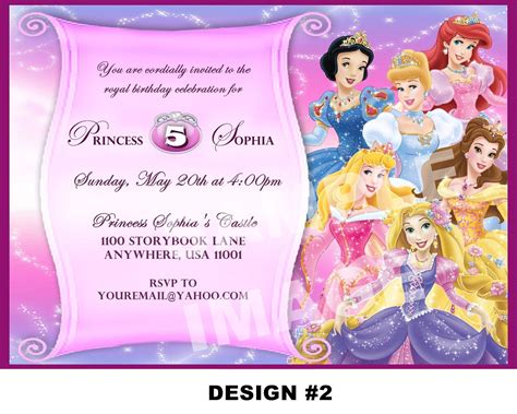 Disney Princess Invitation Card For Birthday Template Free