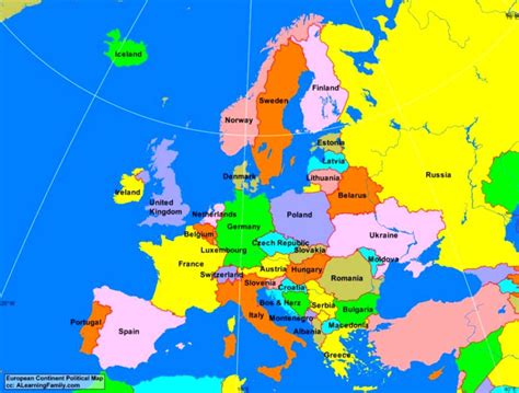 Europe Continent On World Map