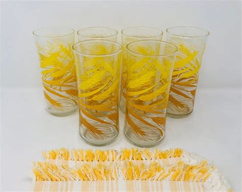 Libbey Wheat Cooler Tumblers Set Of 5 Libbey Golden Wheat Etsy