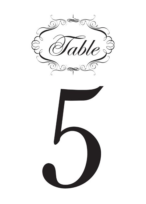 Print Free Fancy Printable Table Numbers