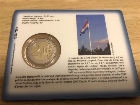 2 Euro Bu Luxembourg 2022 Drapeau Poinçon Mdp Commemorative Coincard 7