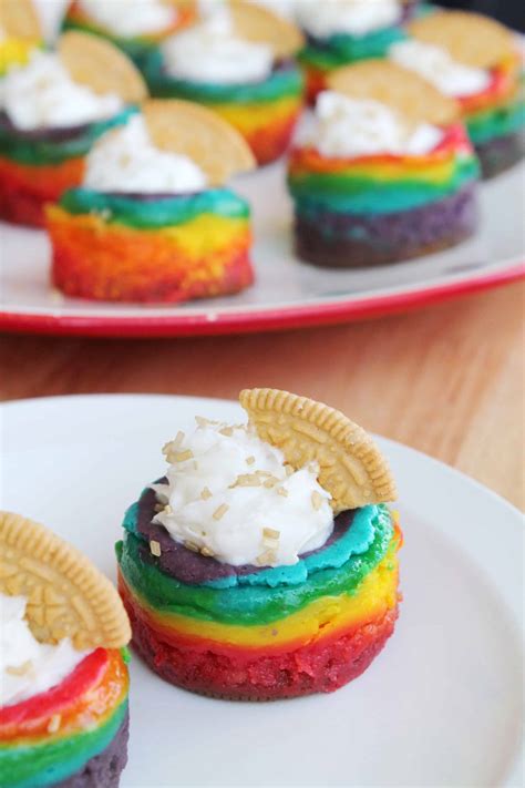 Mini Rainbow Cheesecake Bites The Spiffy Cookie