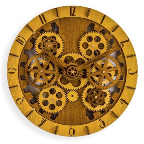 Wooden Moving Gears Wall Clock Home Accessories Wall Clocks
