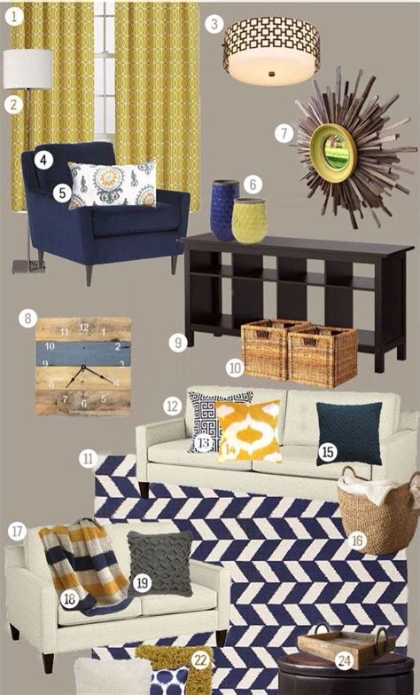 Mustard And Navy Living Room Blue Living Room Living Room Colors