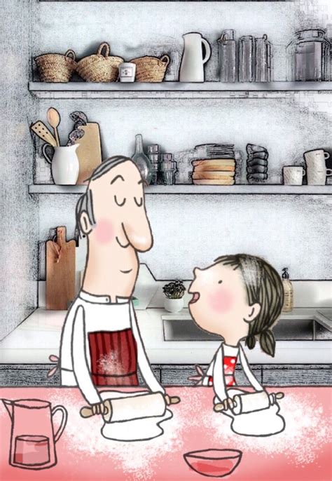 ⭐️22 Papa E Hija Cocinando Feliz Día Del Padre Papa Caricatura