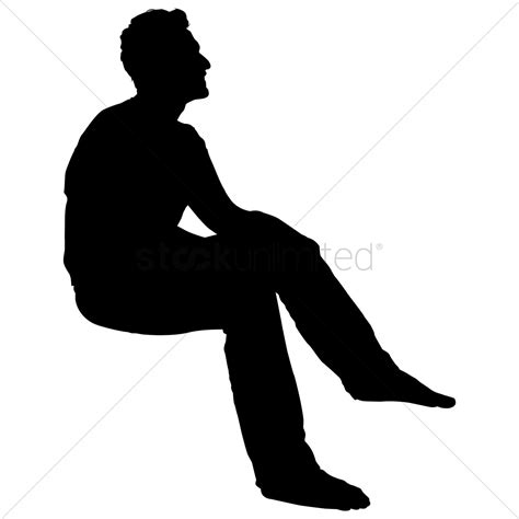 Silhouette of a man sitting Vector Image - 1455958 | StockUnlimited