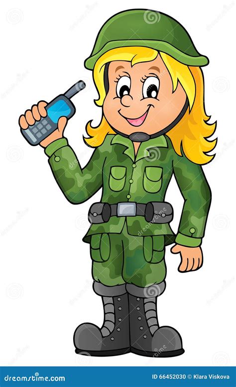 Female Soldier In Military Uniforms Cartoon Vector