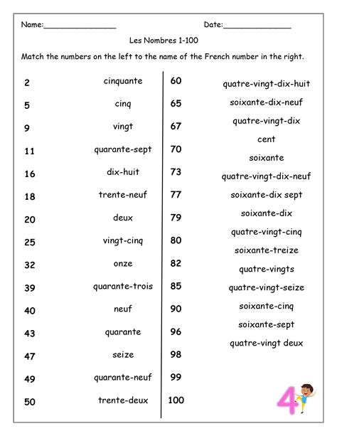 10 Best French Numbers 1 100 Printable Printablee Com Numbers From 1 To 100 In French Woodward