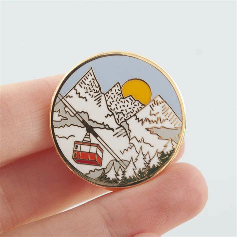 Snowy Winter Mountain Enamel Pin By Little Paisley Designs
