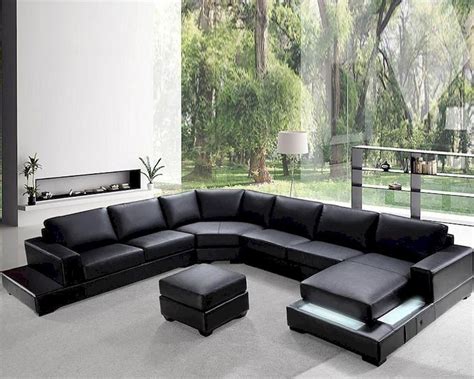 Contemporary Low Profile Leather Soft Leather Sofa Sofa Set