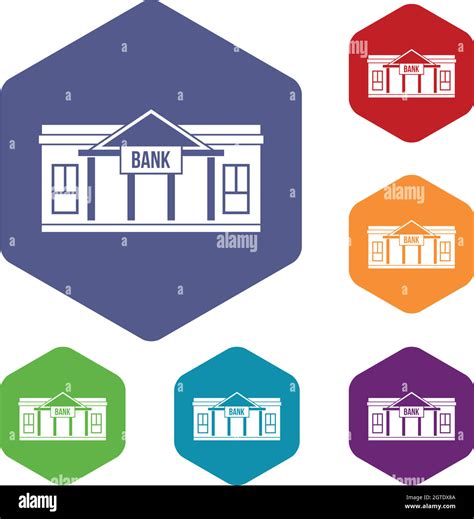 Bank Building Icons Set Stock Vector Image And Art Alamy
