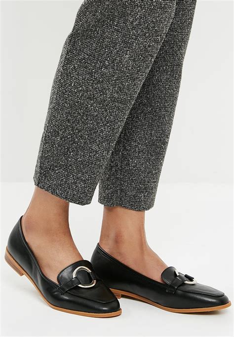 Buckle Detail Loafers Black Superbalist Pumps And Flats