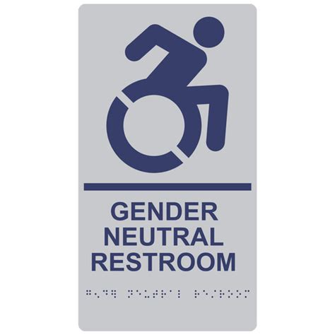 Portrait Gender Neutral Restroom Sign Rre 35208r Mrnbluonslvr