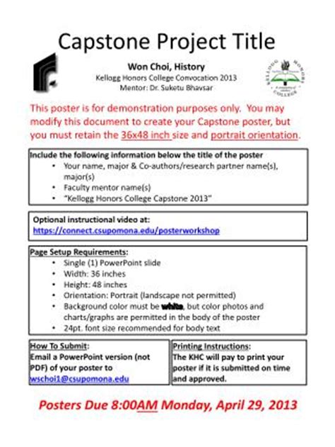 Today we are going to talk about capstone paper outline, listen to this podcast and find out how to make perfect capstone paper outline. PPT - 36x48 Poster Template PowerPoint Presentation - ID ...