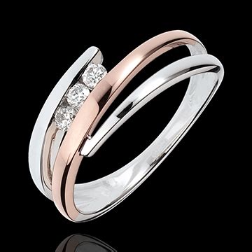 Las bagues de fiançailles en diamant. Bague de fiançailles Nid Précieux - Trio de diamants - 3 ...