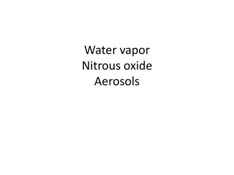 Water Vapor Nitrous Oxide Aerosols Online Presentation