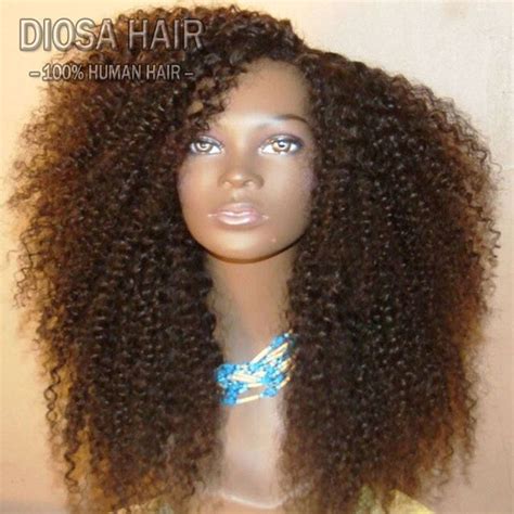 150 Density Virgin Brazilian Human Hair Afro Kinky Curly Wigs Glueless