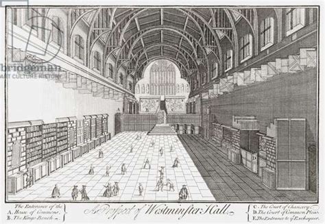 Interior Westminster Hall London England C1725 Engraving