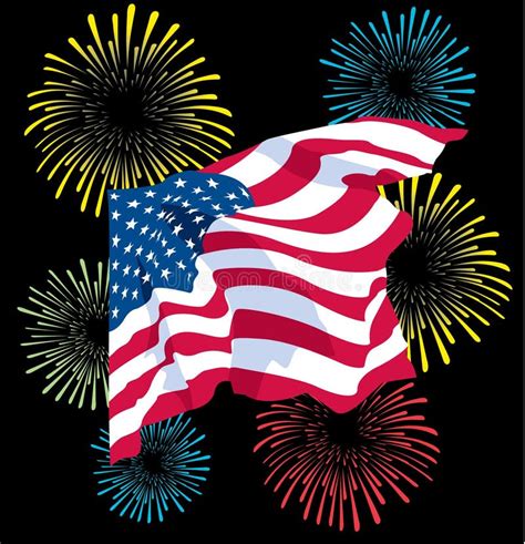 Flag And Fireworks Stock Vector Image 49002552