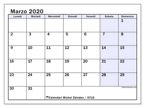 Calendario marzo 2020 con todos los días festivos y fechas importantes de méxico. Calendario marzo 2020 - 57LD - Michel Zbinden IT