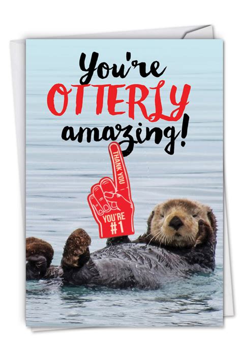 Otterly Awesome Funny Thank You Card