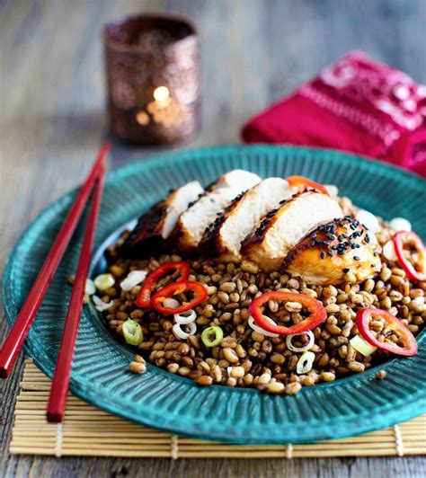 2 tablespoons sweet chilli sauce use more or less depending on the brand and how spicy you like it. Crispy sesame chicken with sticky Asian sauce & Chinese citrus spelt
