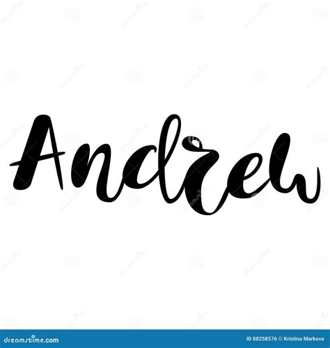 Nome Masculino Andrew Projeto De Rotulação Tipografia Escrita à Mão