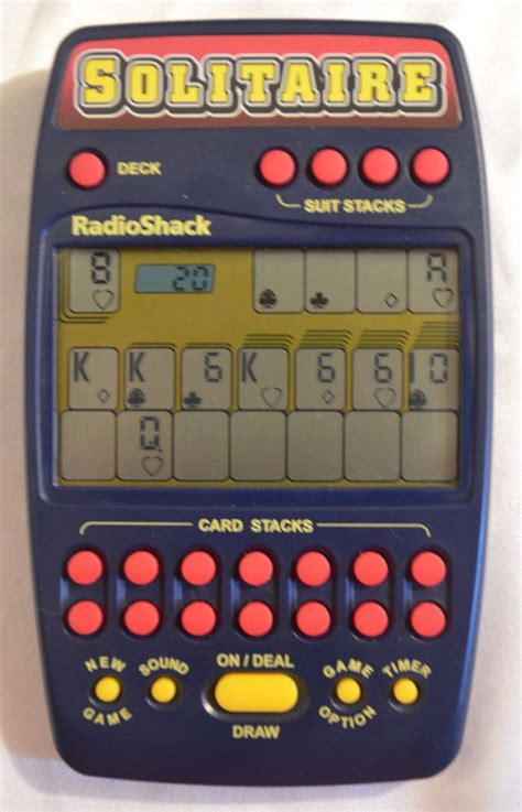 Radio Shack Lcd Solitaire Hand Held Game Cat No 60 2697 Vintage Big