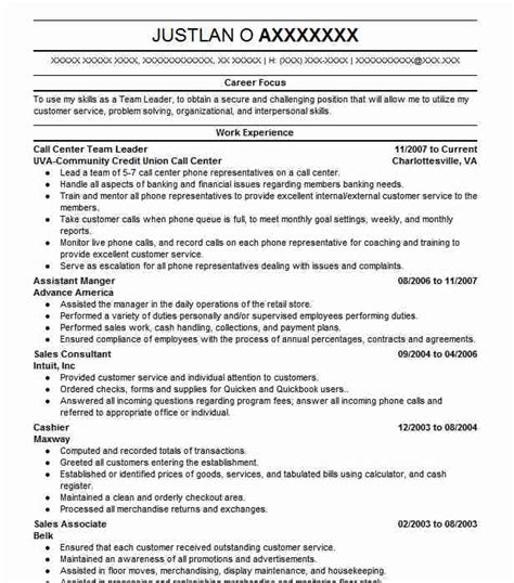Maybe you would like to learn more about one of these? Call Center Team Leader Resume Sample | Leader Resumes ...