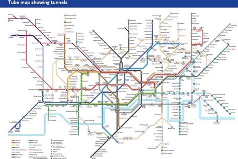 Tube Map Showing Tunnels To Help London Underground Claustrophobia