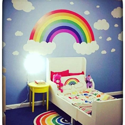 Rainbow With Clouds Wall Decal Rainbow Sticker Nursery Etsy Girls