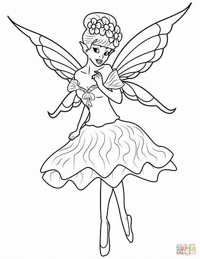 Coloring Fairy Pages Printable Drawing