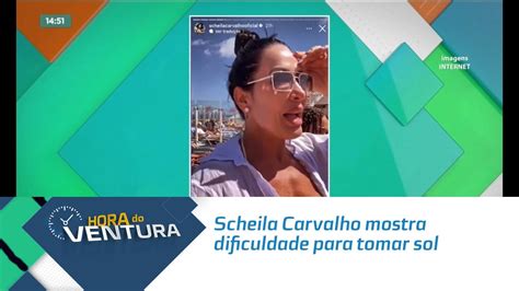 Scheila Carvalho Mostra Dificuldade Para Tomar Sol Durante Cruzeiro
