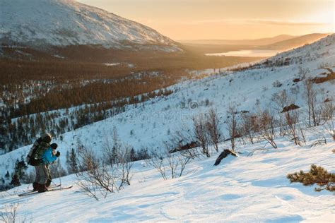 Tourist In Russian Lapland Kola Peninsula Stock Image Image Of