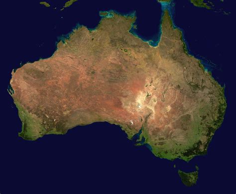 Large Detailed Satellite Map Of Australia Australia Large Detailed