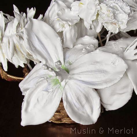 Plaster Dipped Flowers Muslin And Merlot