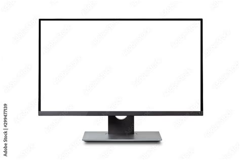 Computer Monitor White Screen Isolated On White Background 스톡 사진