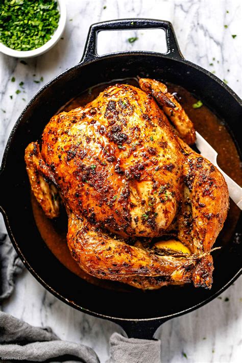 Roasted Chicken Recipe With Garlic Herb Butter Whole Roasted Chicken